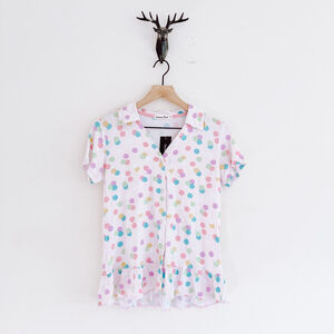 Emerson Road Women's White Multi-color Polka Dot Blouse Size Small NWT